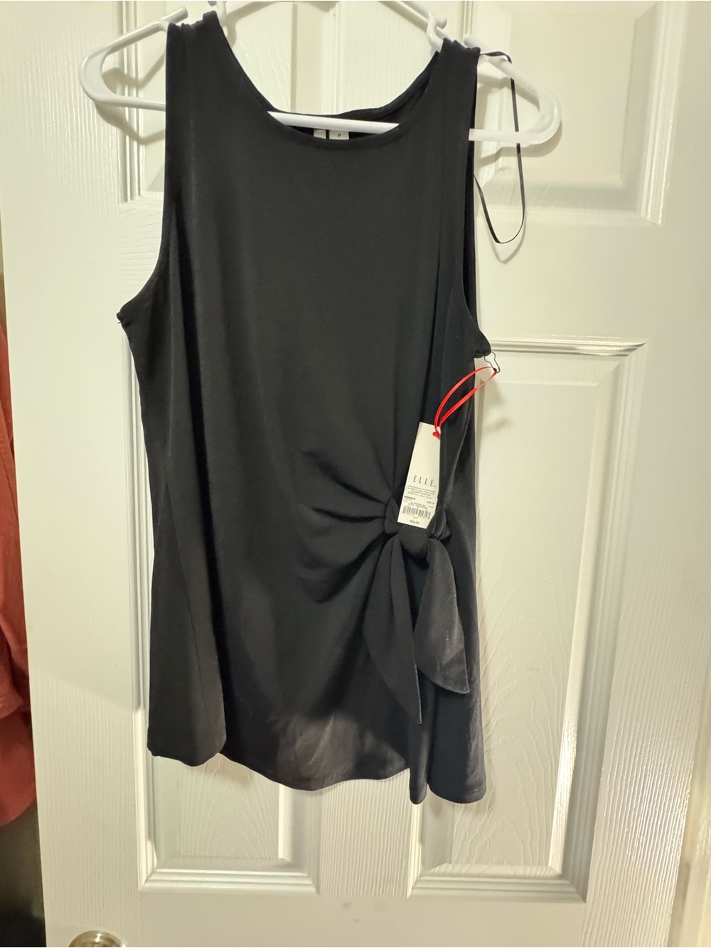Elle Black Sleeveless Side-Knot Top